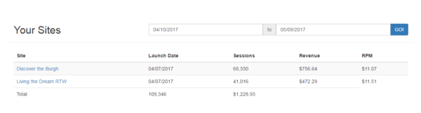 First Month's Earnings on Mediavine - Review