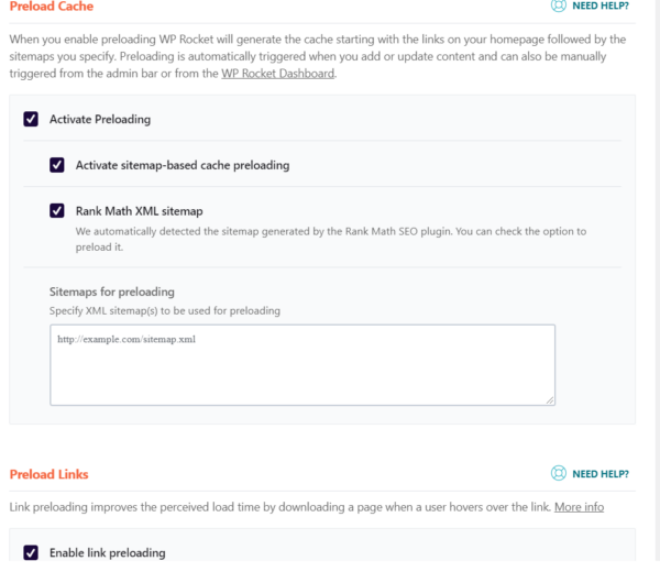 Preload Requests in WP Rocket