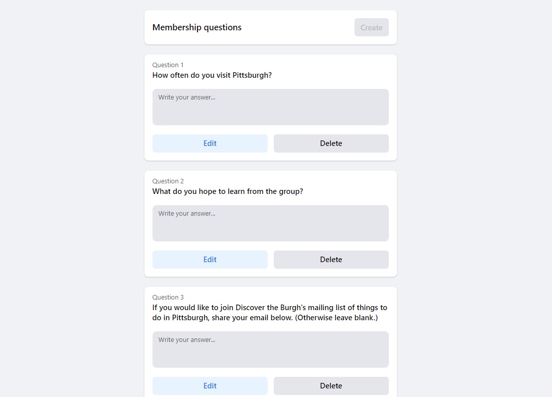 Facebook Group Membership Questions