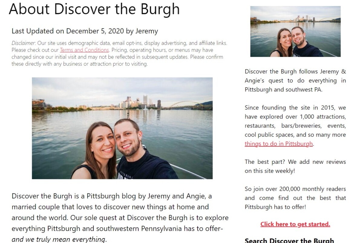Discover the Burgh About Page