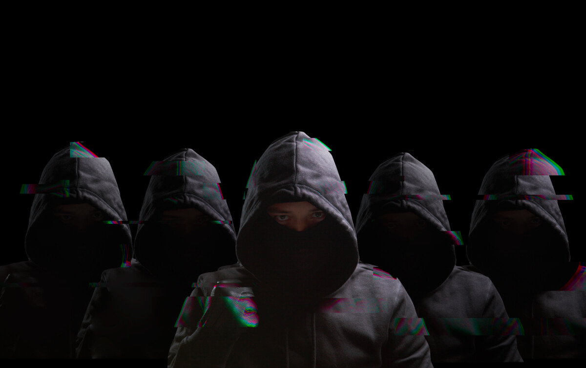 Anonymous hooded people