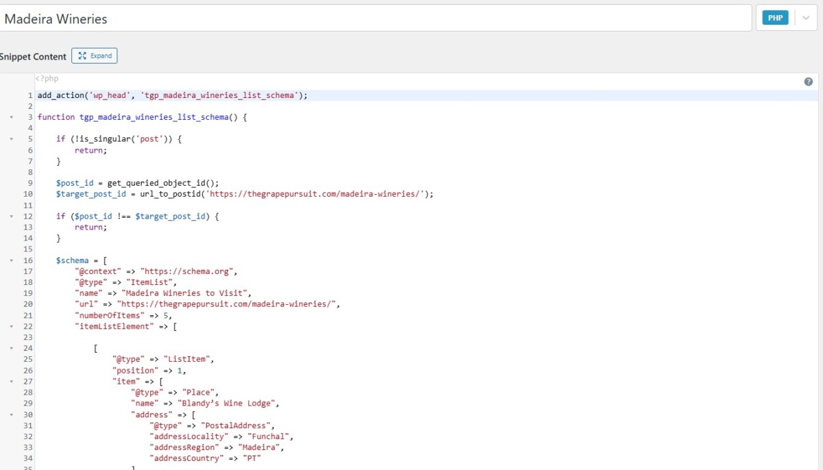 Schema Markup in Code Snippets Schema Markups in Code Snippets